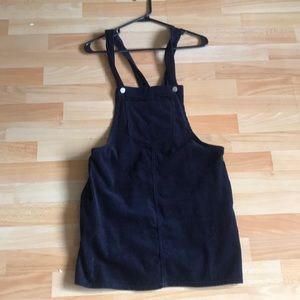 Corduroy navy blue skirt overall